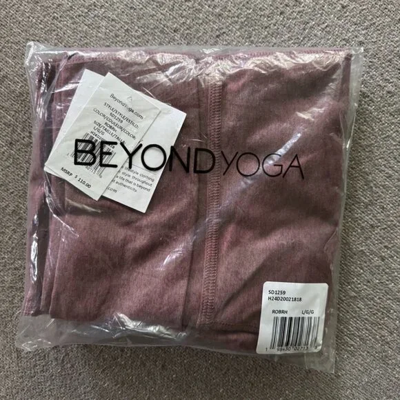 NWT Beyond Yoga Spacedye Foldover Bootcut Pant - Rose Brush Heather - Picture 4 of 6
